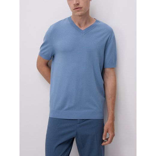 Reserved - Sweter z dekoltem V - jasnoniebieski Reserved S Reserved