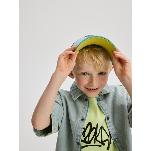 Reserved - Bawełniany t-shirt z nadrukiem - zielony Reserved 122 (6-7 lat) Reserved