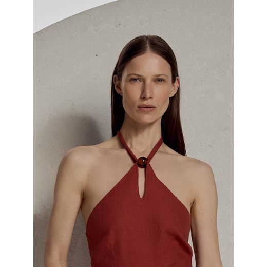 Reserved - Lniany kombinezon - miedziany Reserved M Reserved