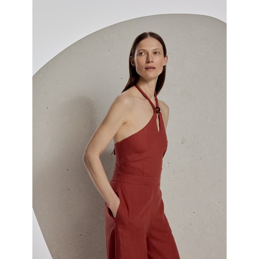 Reserved - Lniany kombinezon - miedziany Reserved S Reserved