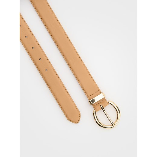 Reserved - Pasek z klamrą - beżowy Reserved S Reserved