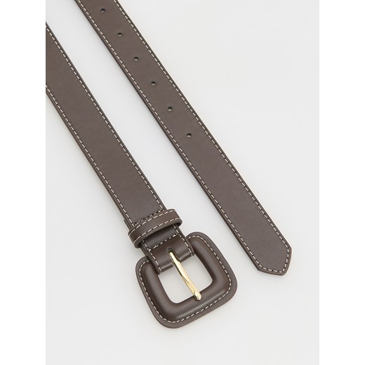 Reserved - Pasek z szeroką klamrą - ciemnobrązowy Reserved XS Reserved