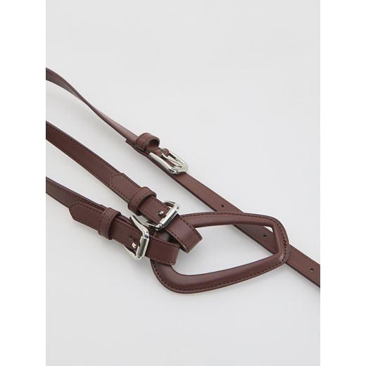 Reserved - Pasek do talii z klamrami - brązowy Reserved M Reserved