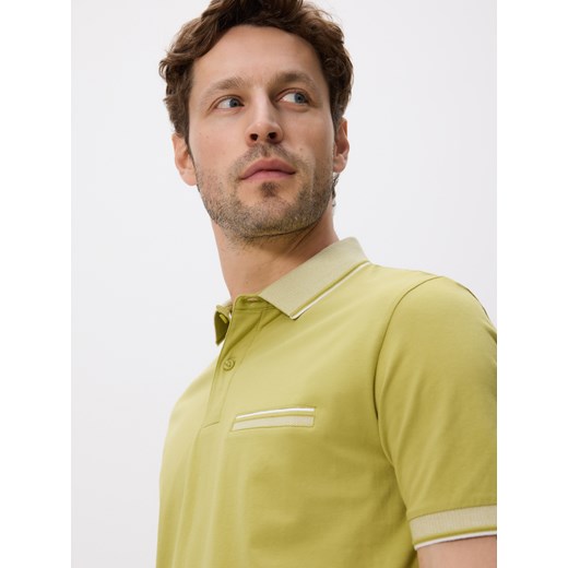 Reserved - Koszulka polo slim - limonkowy Reserved M Reserved