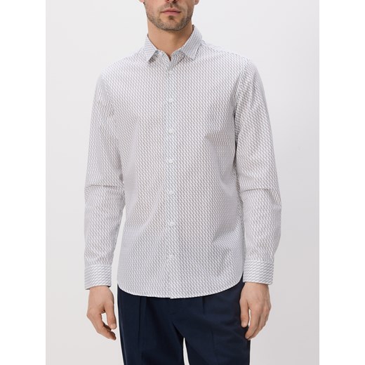 Reserved - Bawełniana koszula slim fit - jasnoniebieski ze sklepu Reserved w kategorii Koszule męskie - zdjęcie 179769201