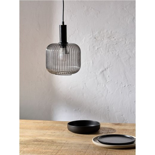 Sinsay - Lampa z kloszem z ryflowaniem - szary ze sklepu Sinsay w kategorii Lampy wiszące - zdjęcie 179769972