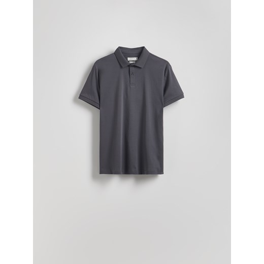 Reserved - Polo slim z bawełny pima - ciemnoszary Reserved S Reserved