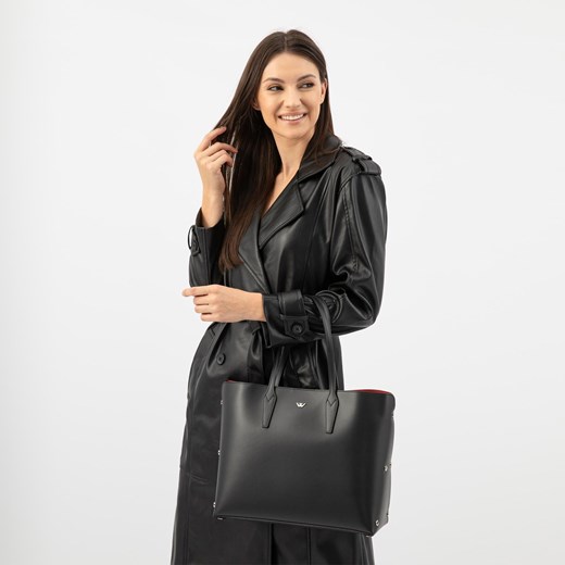Wojas Duża Shopperka Skórzana Z Czerwonym Wnętrzem ze sklepu Wojas w kategorii Torby Shopper bag - zdjęcie 179776380