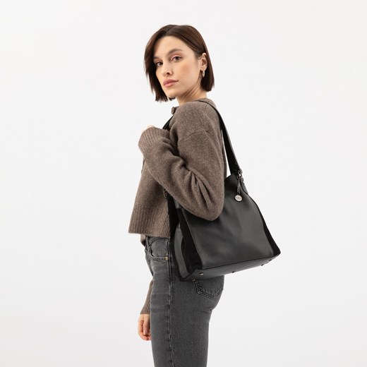 Wojas Duża Czarna Torebka Damska Skórzana ze sklepu Wojas w kategorii Torby Shopper bag - zdjęcie 179777173