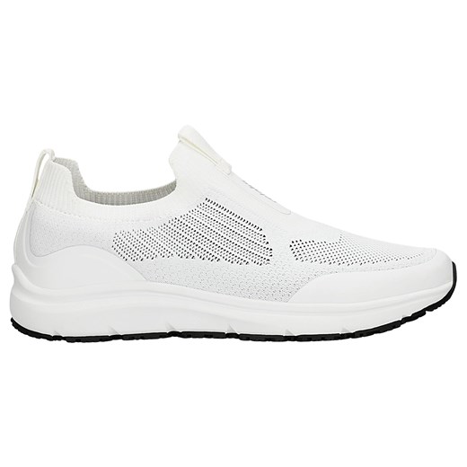 Białe Materiałowe Wsuwane Sneakersy Relaks Z Czarnym Spodem Podeszwy Relaks 42 Wojas