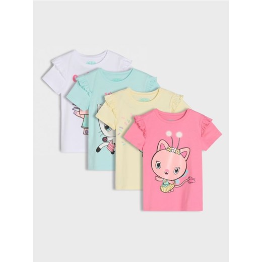 Sinsay - Koszulki 4 pack Gabby's Dollhouse - wielobarwny ze sklepu Sinsay w kategorii Bluzki dziewczęce - zdjęcie 179782814