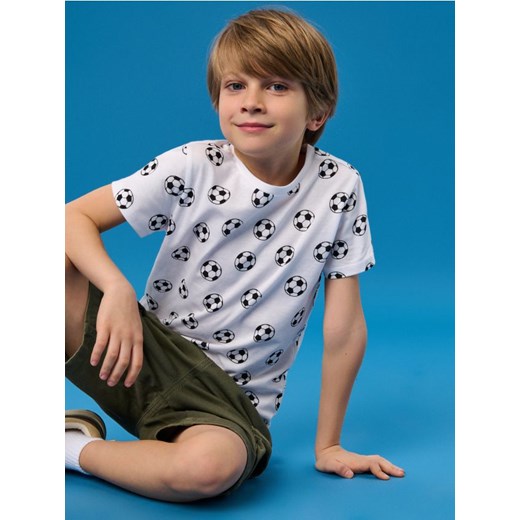 Sinsay - Koszulka z motywem piłkarskim - biały ze sklepu Sinsay w kategorii T-shirty chłopięce - zdjęcie 179783913