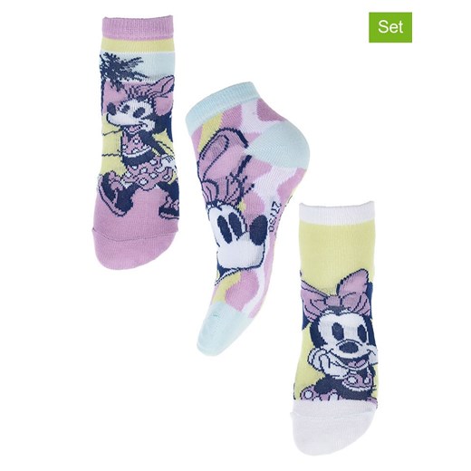 Disney Minnie Mouse Skarpety (3 pary) &quot;Minnie&quot; w różnych kolorach ze sklepu Limango Polska w kategorii Skarpetki dziecięce - zdjęcie 179787381