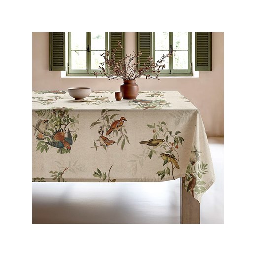 Mint Rugs Obrus &quot;Natural Bird&quot; w kolorze kremowo-zielono-pomarańczowym ze sklepu Limango Polska w kategorii Obrusy i bieżniki - zdjęcie 179787611