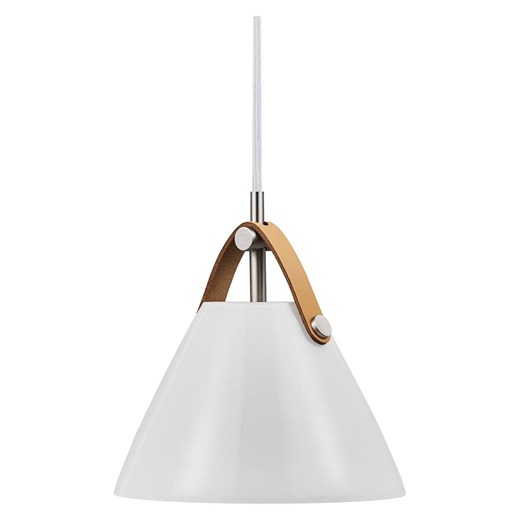 DFTP Lampa wisząca &quot;Strap&quot; w kolorze biało-jasnobrązowym - wys. 17,1 x Ø 16,5 cm ze sklepu Limango Polska w kategorii Lampy wiszące - zdjęcie 179788074