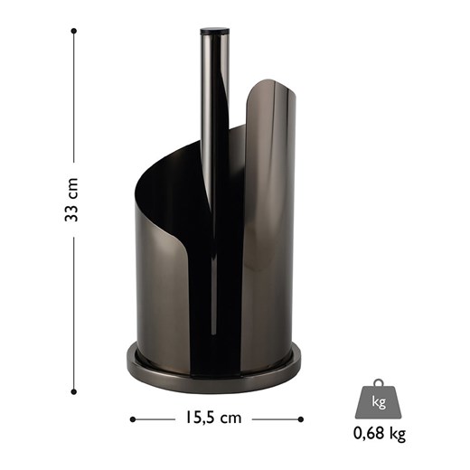 Echtwerk Stojak w kolorze czarnym na papier kuchenny - wys. 33 x Ø 15,5 cm Echtwerk onesize wyprzedaż Limango Polska