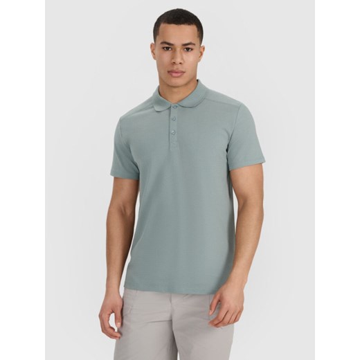 Męska koszulka polo 4F 4FRSS25TPTSM635 - zielona ze sklepu Sportstylestory.com w kategorii T-shirty męskie - zdjęcie 179791820