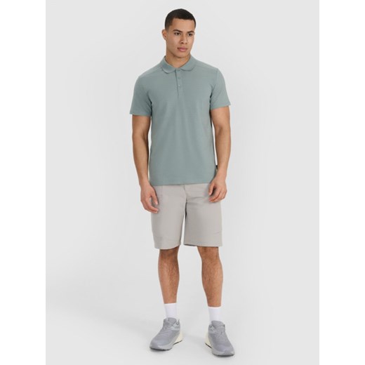 Męska koszulka polo 4F 4FRSS25TPTSM635 - zielona ze sklepu Sportstylestory.com w kategorii T-shirty męskie - zdjęcie 179791821