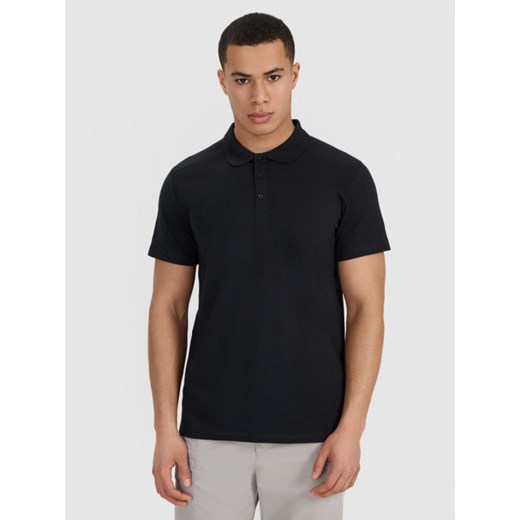 Męska koszulka polo 4F 4FRSS25TPTSM635 - czarna ze sklepu Sportstylestory.com w kategorii T-shirty męskie - zdjęcie 179791841