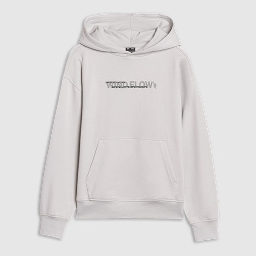 Chłopięca bluza dresowa z kapturem nierozpinana 4F 4FJWSS25TSWSM1511 - szara 4f Junior 140 Sportstylestory.com