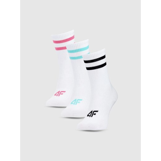 Dziewczęce skarpetki za kostkę 3-pack 4F 4FJWSS25USOCF346 - multikolor ze sklepu Sportstylestory.com w kategorii Skarpetki dziecięce - zdjęcie 179792240