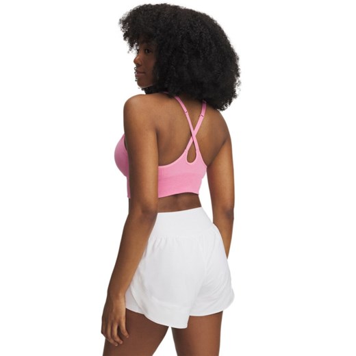 Biustonosz treningowy Under Armour Vanish Seamless Washed Low - różowy ze sklepu Sportstylestory.com w kategorii Biustonosze - zdjęcie 179792352