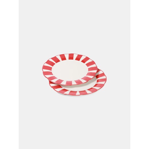 Sinsay - Talerz w paski 2 pack - czerwony Sinsay One Size Sinsay
