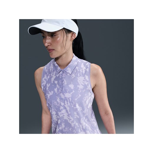 Damska koszulka polo do golfa bez rękawów z nadrukiem Dri-FIT Nike Victory - Fiolet ze sklepu Nike poland w kategorii Bluzki damskie - zdjęcie 179792601