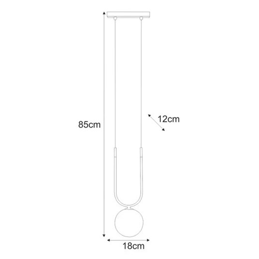 Wisząca lampa ze szklanym kloszem grafitowa Lupin Lumes One Size Edinos.pl