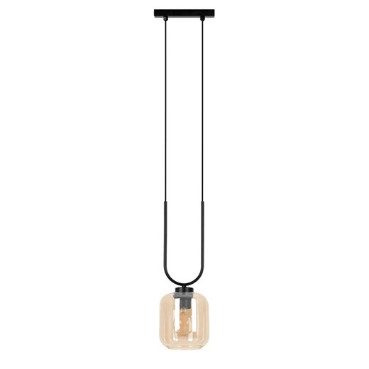 Wisząca lampa ze szklanym kloszem beżowa K2-N50 ze sklepu Edinos.pl w kategorii Lampy wiszące - zdjęcie 179792983