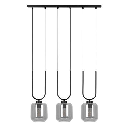 Wisząca lampa z trzema kloszami czarno-grafitowa G0-N62 ze sklepu Edinos.pl w kategorii Lampy wiszące - zdjęcie 179792984