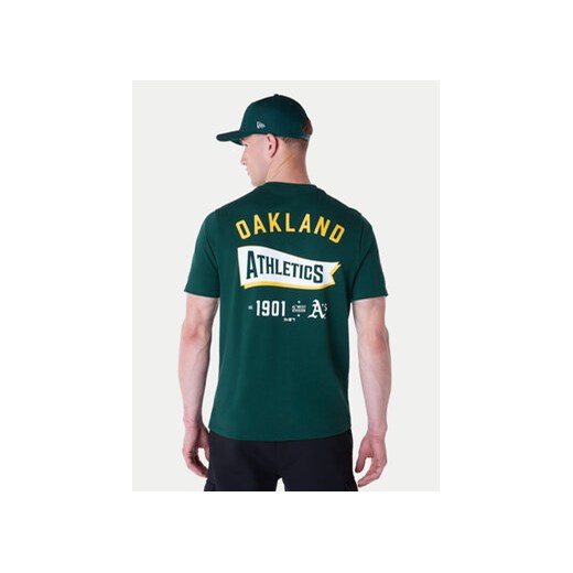 New Era T-Shirt Oakland Athletics MLB Pennant Graphic 60596214 Zielony Regular New Era XL MODIVO