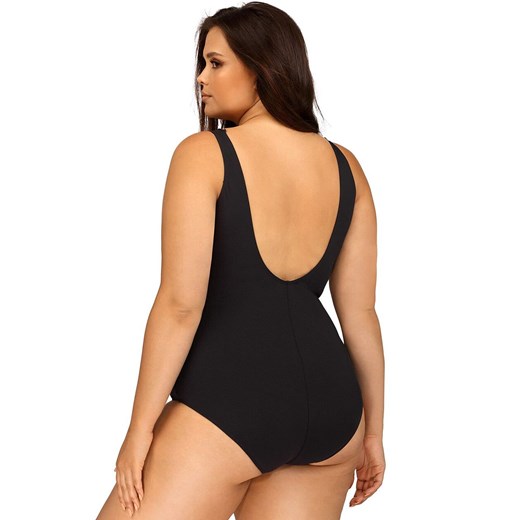 Strój kąpielowy jednoczęściowy z marszczeniem Plus Size L4543/3, Kolor czarny, Rozmiar 42, Lorin ze sklepu Primodo w kategorii Stroje kąpielowe - zdjęcie 179794552