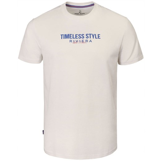 T-Shirt (Koszulka) Męska - Pako Jeans - Biała, Niewielki Nadruk TSPJNS6marceliBI ze sklepu JegoSzafa.pl w kategorii T-shirty męskie - zdjęcie 179796520