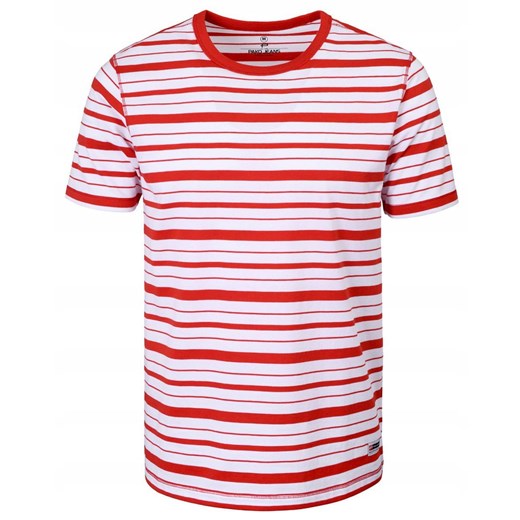 T-Shirt (Koszulka) Męska - Pako Jeans - Biało-Czerwona w Prążek TSPJNS13redishCR ze sklepu JegoSzafa.pl w kategorii T-shirty męskie - zdjęcie 179796530