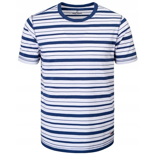 T-Shirt (Koszulka) Męska - Pako Jeans - Biało-Niebieska w Prążek TSPJNS13redishGR ze sklepu JegoSzafa.pl w kategorii T-shirty męskie - zdjęcie 179796533
