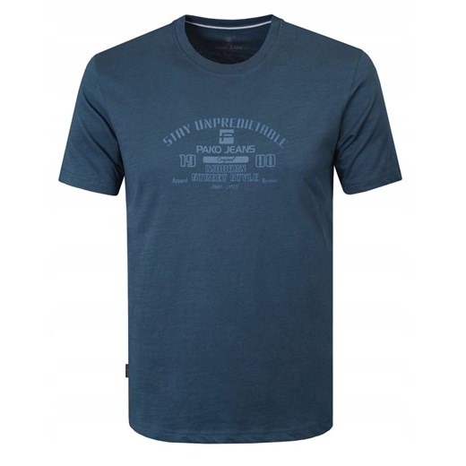 T-Shirt (Koszulka) Męska - Pako Jeans - Ciemnoniebieska z Nadrukiem TSPJNS16waterloNB ze sklepu JegoSzafa.pl w kategorii T-shirty męskie - zdjęcie 179796542