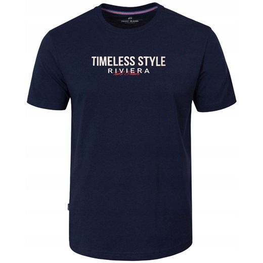 T-Shirt (Koszulka) Męska - Pako Jeans - Granatowa, Niewielki Nadruk TSPJNS6marceliGR ze sklepu JegoSzafa.pl w kategorii T-shirty męskie - zdjęcie 179796573