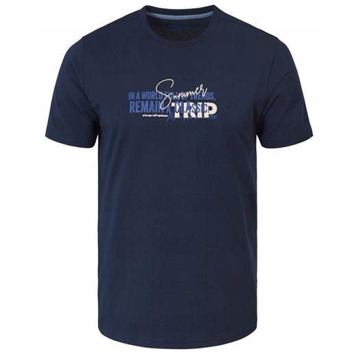 T-Shirt (Koszulka) Męska - Pako Jeans - Granatowa z Printem (Nadrukiem) TSPJNS12remainGR ze sklepu JegoSzafa.pl w kategorii T-shirty męskie - zdjęcie 179796580