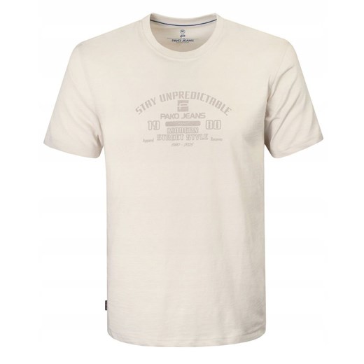 T-Shirt (Koszulka) Męska - Pako Jeans - Jasnobeżowa TSPJNS16waterloBZ ze sklepu JegoSzafa.pl w kategorii T-shirty męskie - zdjęcie 179796583