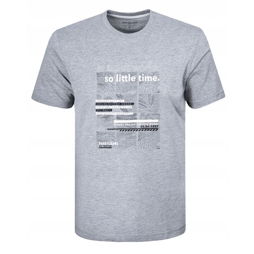 T-Shirt (Koszulka) Męska - Pako Jeans - Szara z Dużym Nadrukiem TSPJNS19desertPP ze sklepu JegoSzafa.pl w kategorii T-shirty męskie - zdjęcie 179796663