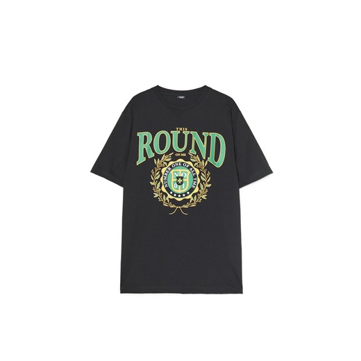 Cropp - Koszulka z dużym nadrukiem z przodu - czarny ze sklepu Cropp w kategorii T-shirty męskie - zdjęcie 179796913