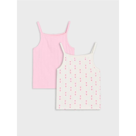 Sinsay - Koszulki na ramiączkach 2 pack - wielobarwny - id: 351CI-MLC - marki Sinsay - 179798881 Sinsay - Koszulki na ramiączkach 2 pack - wielobarwny ze sklepu Sinsay w kategorii Bluzki dziewczęce - zdjęcie 179798881