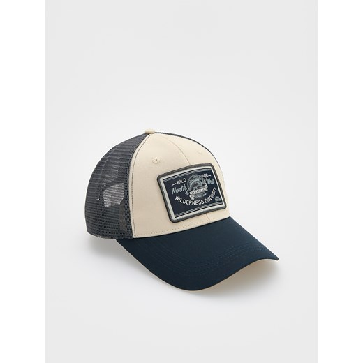 Reserved - Czapka trucker z naszywką - niebieski Reserved ONE SIZE Reserved