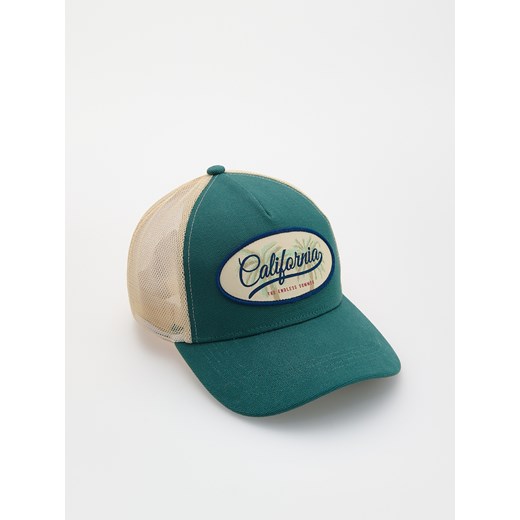 Reserved - Czapka trucker z naszywką - morski Reserved ONE SIZE Reserved