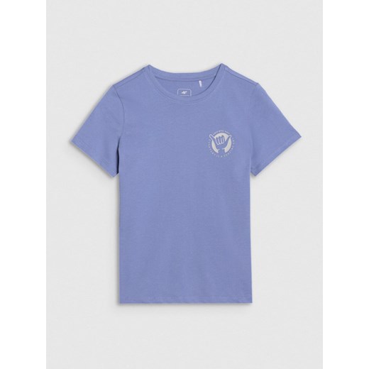 Chłopięcy t-shirt z nadrukiem 4F 4FJRSS25TTSHM2868 - granatowy ze sklepu Sportstylestory.com w kategorii T-shirty chłopięce - zdjęcie 179802330