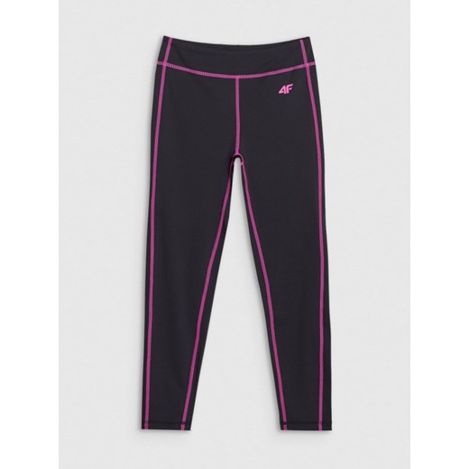 Dziewczęce legginsy sportowe 4F 4FJWSS25TFTIF295 - czarne ze sklepu Sportstylestory.com w kategorii Spodnie dziewczęce - zdjęcie 179802420