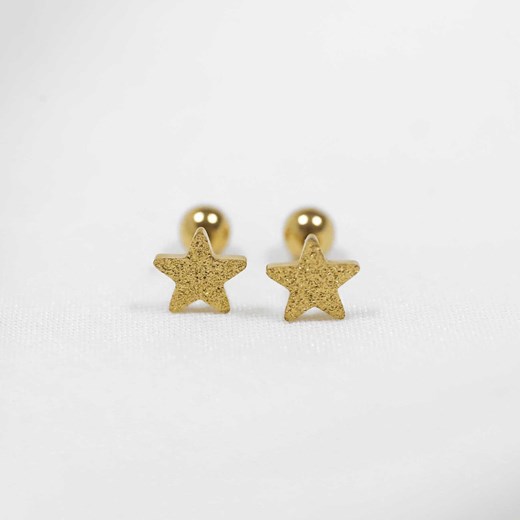 Kolczyki złote wkrętki gwiazdki brokatowe stali chirurgicznej ze sklepu otien.com w kategorii Kolczyki - zdjęcie 179802463