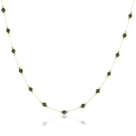 Łańcuszek złoty czarne koraliki 45 cm stal chirurgiczna ze sklepu otien.com w kategorii Naszyjniki - zdjęcie 179802722
