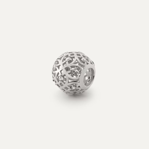 Ażurowa kula z cyrkoniami typu beads, srebro 925 pokryte platyną ze sklepu GIORRE w kategorii Zawieszki - zdjęcie 179803260
